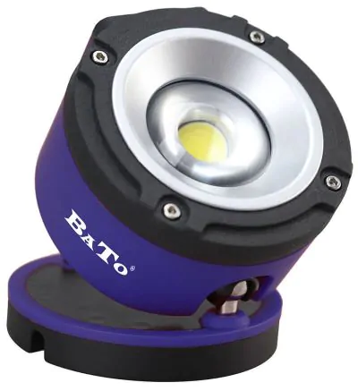 Arbejdslampe LED COB 6W. Rund model 360° drejefod. Opladelig. Bato