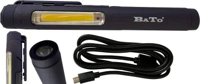 Penlampe, 7 + 1 SMD LED, mikro USB oplader. Med magnet. Bato