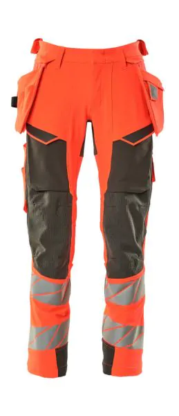 Bukser med hængelommer HI-VIS Rød/Mørk antracit C44 - 68 Mascot
