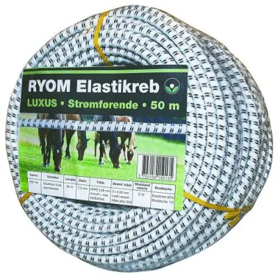 Elastikreb Lux. Strømførende 7,5mmx50m Ryom