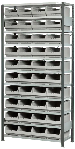Plukkereol L1 210×100×30cm, 40 grå 3067 kasser Bleva ( bestillingsvare )