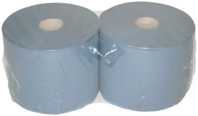 Aftørringspapir blå industrirulle 2-lag 22cmx380cm, 1000 ark/rl, 2RL pr. pak.ICM