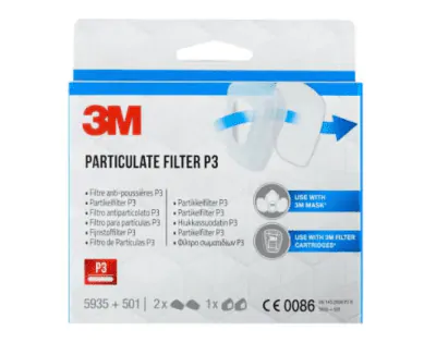 Partikelfilter 5935, 2 stk. 5935-filtre + 1 stk. 501-filterholderpar/pakke 3M