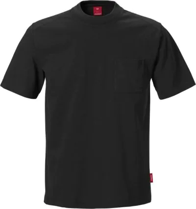 T-shirt med brystlomme Sort Str. S - 2 XL Kansas