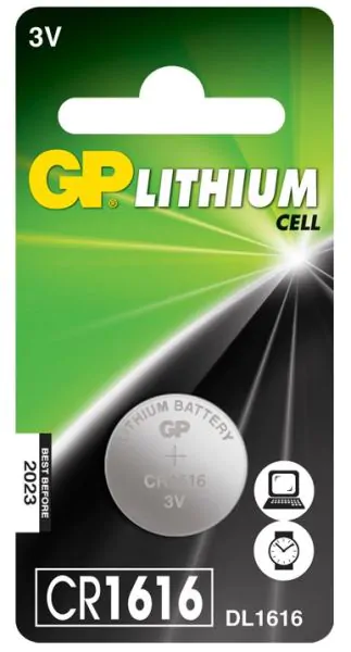 Batteri Knappecelle Lithium 16,0x1,6mm 3v GPBatteries