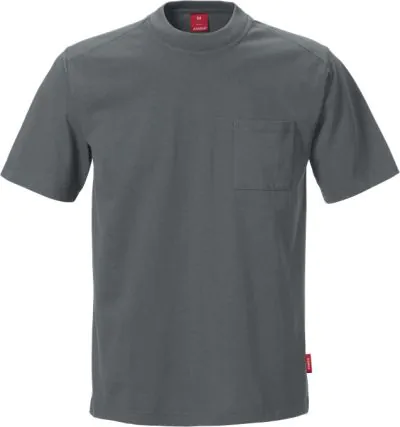 T-shirt med brystlomme Mørkegrå Str. S - 2 XL Kansas